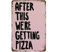 MDBJTCYZN Funny Bar Sign Vintage Metal Plaque Pizza Party Humor Quote for Cafe Office Man Cave Wall (8 X 12 in)