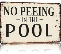 MDBJTCYZN Funny Bathroom Sign No Peeing In The Pool Vintage Aluminum Metal Tin for House or Man Cave Wall (8 X 12 in)