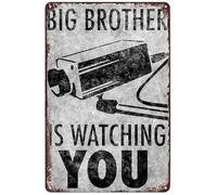 MDBJTCYZN Funny CCTV Warning Sign Vintage Aluminum Plaque Caution You Are Being Watched Decor For Man Cave Basement 8 X 12 inch