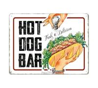 MDBJTCYZN Funny Dog Bar Tin Sign Vintage Metal Wall Decor Retro Fast Food Sign for Man Cave Garage Game Room Kitchen 8 X 12 inch