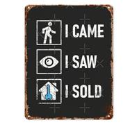 MDBJTCYZN Funny Metal Sign I Came Saw Sold Realtor Real Estate Vintage Rustic Wall-Art for Living Room Bathroom Office 8 X 12 in