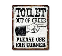 MDBJTCYZN Gag Gift Metal Sign Funny Toilet Out of Order Vintage Tin for Bathroom Decor Office Prank 8 X 12 in