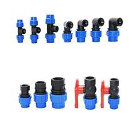 MDBJTCYZN Garden Hose Fittings 20/25/32/40/50mm PE Pipe Quick Connector Elbow Tee Diverter Ball Valve Coupler Farm Irrigation Water Pipe Fittings (Color : Dark Khaki)