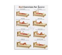 MDBJTCYZN Gentle Bed Exercises for Older Adults Low Impact Senior Workout Chart Canvas Wall-Art for Recovery Room Decor(Framed,16x24inch(40x60cm))