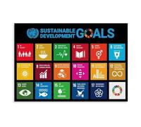 MDBJTCYZN Global Goals Educational Poster 17 SDGs Chart Climate Action Gender Equality for Classroom and Study Room Wall Decor(Framed,12X18inch(30X45cm))