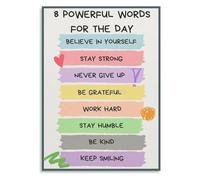MDBJTCYZN Gratitude Practice 8 Powerful Words Daily Affirmations Canvas Poster for Mindful Morning Routine(Unframed,12x18inch(30x45cm))