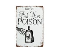 MDBJTCYZN Haunted House Bar Sign Halloween Witches Cauldron Drink Vintage Metal Retro Wall Decor For Party Home 8 X 12 inch