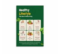 MDBJTCYZN Healthy Eating Food Pyramid Poster for Learning Chart Canvas Wall-Art Print Educational Classroom Decor Homeschool(Framed,12x18inch(30x45cm))