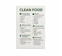 MDBJTCYZN Healthy Lifestyle Poster Clean Eating Guide Modern Wall-Art Print for Kitchen Decor Dining Room Living Bedroom(Unframed,16x24inch(40x60cm))