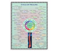 MDBJTCYZN Herbal Remedies Cycle Chart Vintage Botanical Illustration Poster Holistic Health and Wellness Knowledge Wall-Art Decor for Apartment Clinic(Framed,12x18inch(30x45cm))