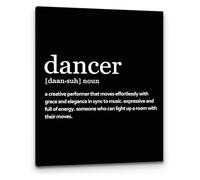 MDBJTCYZN Home Bedroom Office Living Room Dance Studio Decor Dancer Definition Wall-Art Modern Minimalist Dance Quote Print Canvas Painting Artwork(Framed,08x12inch(20x30cm))