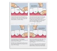 MDBJTCYZN How to Properly Floss Your Teeth Step by Poster Oral Health Wall-Art Decor for Bedroom Living Room Bathroom(Unframed,16x24inch(40x60cm))