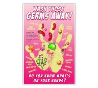 MDBJTCYZN How to Wash Your Hands Poster for Steps Sign School Classroom Decor Health Hygiene Chart for Bathroom Wall Decor Home(Unframed,12x18inch(30x45cm))
