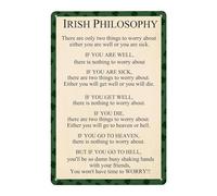 MDBJTCYZN If You Are Well There Is Nothing To Worry About Vintage Metal Sign Irish Blessing Tin Wall-Art 8 X 12 inch