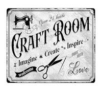 MDBJTCYZN Imagine Create Inspire Vintage Tin Sign Metal Inspirational Wall-Art for Craft Room Sewing Quilting Studio Decor 8 X 12 inch