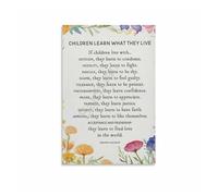MDBJTCYZN Inspirational Family Quote Metal Sign Learn What They Live Poem for Room Wall Decor 8 X 12 in