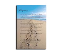MDBJTCYZN Inspirational Poem Canvas Footprints in the Sand Quote Wall-Art Comforting Decor for Living Room Bedroom and Office(Unframed,12x18inch(30x45cm))
