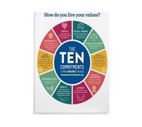 MDBJTCYZN Inspirational Wall-Art Poster Humanist Values The Ten Commitments for Ethical Living Home Office Library Decor Print(Unframed,08X12inch(20X30cm))