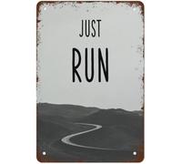 MDBJTCYZN Just Run Half Marathon Runner Gift Metal Sign 8 X 12 in