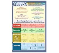 MDBJTCYZN Math Rules Poster Operations with Integers Chart Educational Wall-Art for Classroom High School Algebra 1 Prep Homeschool Study Room(Framed,12x18inch(30x45cm))