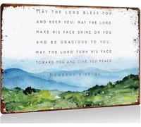 MDBJTCYZN Metal Sign Numbers 6 24 26 May the Lord Bless You and Keep Living Room Wall-Art 8 X 12 in