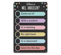MDBJTCYZN Metal Sign Where is the Counselor School Office Door with Status Slider Vintage Wall Decor for Classroom Room 8 X 12 Inch