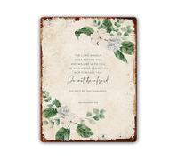 MDBJTCYZN Metal Wall-Art Do Not Be Afraid Quote Rustic Tin Sign for Home Office Bible Study Wall Decor 8 X 12 inch