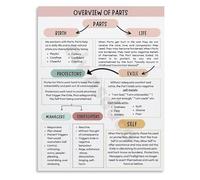 MDBJTCYZN Modern Abstract Therapeutic Mind Map Poster Canvas Wall-Art Print for Living Room Bedroom Home Decor and Office Wall Decoration(Unframed,12x18inch(30x45cm))