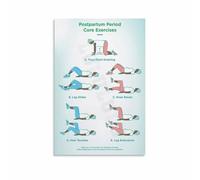 MDBJTCYZN Mom Fitness Poster Core Strengthening Exercises Guide Canvas Wall-Art for Safe Home Workout and Recovery Space(Unframed,12x18inch(30x45cm))