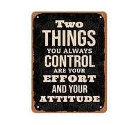 MDBJTCYZN Motivational Mindset Metal Sign Your Effort Attitude Quote Scandinavian Bohemian Decor for Home 8 X 12 in