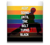MDBJTCYZN Never Give Up Training Motivation Poster Wall-Art Canvas Print for Martial Arts Enthusiast Bedroom Home Gym Decor(Framed,12x18inch(30x45cm))