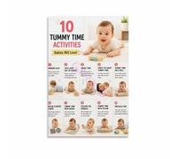 MDBJTCYZN Newborn Tummy Time Tips Poster Canvas Display