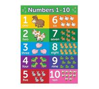 MDBJTCYZN Numbers 1 10 Shapes Educational Poster for Toddlers Preschool Learning Chart Classroom Wall Decor Art(Framed,12x18inch(30x45cm))