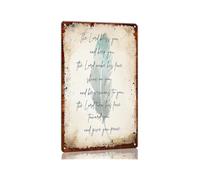 MDBJTCYZN Numbers 6 24 26 Aaronic Blessing Scripture Quote Metal Tin Sign Classic Typography Wall Decor for Entryway Foyer Church Foyer Baptism Keepsake Inspirational Plaque 8 X 12 inch
