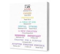 MDBJTCYZN Nursery Classroom Decor God Says I Am Bible Verse Poster Christian Affirmation Wall-Art for Bedroom Home(Unframed,16x24inch(40x60cm))