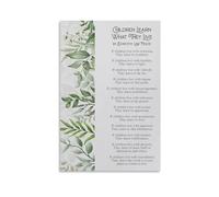 MDBJTCYZN Nursery Decor Canvas Print Learn What They Live Inspirational Poster Motivational Wall-Art for Room(Framed,12x18inch(30x45cm))