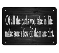 MDBJTCYZN Of All The Paths You Take In Life Metal Sign Vintage Inspirational Quote Rustic Wall Decor for Home Living Room or Bedroom 8 X 12 inch