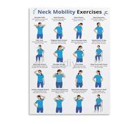MDBJTCYZN Office Decor Gift Neck and Shoulder Stretch Exercise Chart Canvas Wall-Art Poster for Seated Workers Home(Unframed,08x12inch(20x30cm))
