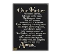 MDBJTCYZN Our Father Prayer Print Religious Wall-Art Faith Based Home Decor Scripture(Framed,12x18inch(30x45cm))