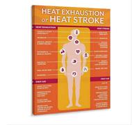 MDBJTCYZN Outdoor Guide Heat Awareness Tips Poster Canvas Wall-Art Painting for Jobsite Warehouse Factory Office Wall(Unframed,12x18inch(30x45cm))