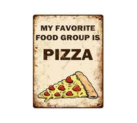 MDBJTCYZN Pizza Party Metal Tin Sign Vintage Funny Wall Decor for Game Room Man Cave Basement Kitchen Bar 8 X 12 inch