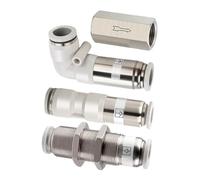 MDBJTCYZN Pneumatic Check Valve 6mm 8mm 10mm 1/4 3/8 1/2 One Way Non Valve Air Single Way Brass Valve Air Pipe Fitting (CV-01,10 pcs)