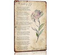 MDBJTCYZN Psalm of Life Motivational Poem Metal Tin Sign Wall-Art for Reading Nook Study or Living Room 8 X 12 in