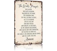 MDBJTCYZN Religious Metal Sign The Lords Prayer Vintage Tin Wall-Art for or Home Decor 8 X 12 in