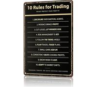 MDBJTCYZN Retro Aluminum Tin Sign Stock Market Rules for Beginners Finance Quote Print for Man Cave Basement Lounge Entryway Decor 8 X 12 in