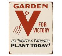 MDBJTCYZN Retro Garden Sign For Victory Vintage Metal Tin for Shed Patio Backyard Wall 8 X 12 in