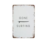 MDBJTCYZN Retro Surfing Metal Sign Beach Vibes Vintage Tin Plaque Wall-Art for Surf Shop Bar Man Cave Coastal Home Decor 8 X 12 Inch