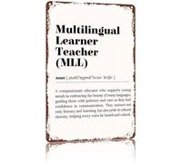 MDBJTCYZN Retro Teacher Tribute Sign Vintage Aluminum Plaque for School Library or Lounge Decor 8 X 12 in