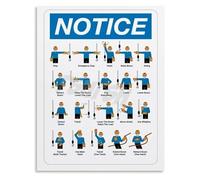 MDBJTCYZN Rigging and Crane Hand Signals Poster OSHA Guide Canvas Wall Chart for Training Center Trade School Workshop Decor(Framed,12x18inch(30x45cm))