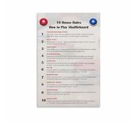 MDBJTCYZN Rules of Shuffleboard Poster Official Game Guide How to Play Chart Wall-Art for Game Room Entertainment Room(Framed,12x18inch(30x45cm))